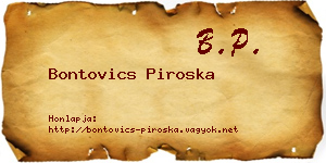 Bontovics Piroska névjegykártya